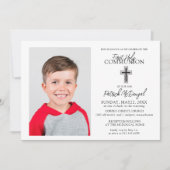Eerste Heilige Communie Traditionele Fotojongen Kaart (Voorkant)