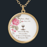 Eerste Heilige Communie Traditionele Katholieke Fl Goud Vergulden Ketting<br><div class="desc">Dit is een prachtig traditioneel katholiek vintage-beeld van de Heilige Gastheer (Communion) boven het ijs met bronbloemen. Tekst en lettertypen kunnen worden gewijzigd. We bieden ook aanpasbare uitnodigingen, kaarten, gunsten, stickers, enz. van de Gemeenschap aan met dit ontwerp. Bezoek de Shower of Rozen Shoppe op Zazzle en blader door ons...</div>