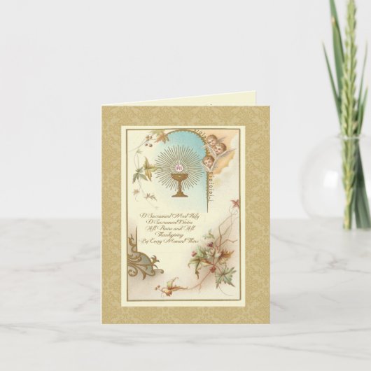 Eerste Heilige Communie Traditionele Katholieke Vi Kaart (Voorkant)