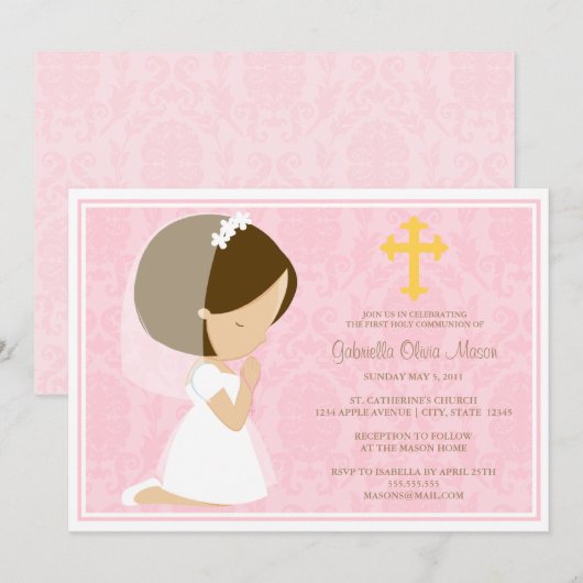 Eerste Heilige Communie | Uitnodiging (Voorkant / Achterkant)