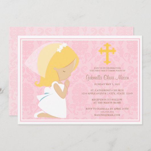 Eerste Heilige Communie | Uitnodiging (Voorkant / Achterkant)