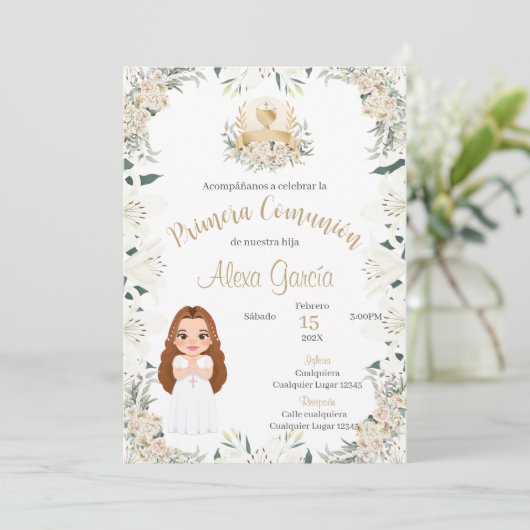Eerste Heilige Communie Uitnodiging (Staand voorkant)