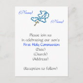 Eerste Heilige Communie Uitnodiging - Blauwe Rozen (Voorkant)