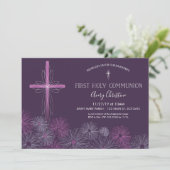 Eerste Heilige Communie Uitnodiging - Bloemen van (Staand voorkant)