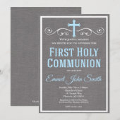 Eerste Heilige Communie Uitnodiging, Eerste Commun Kaart (Voorkant / Achterkant)