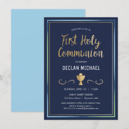 Eerste Heilige Communie Uitnodiging - Elegant, een