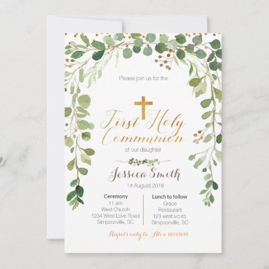 Eerste Heilige Communie Uitnodiging Jongen (Voorkant)