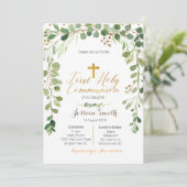 Eerste Heilige Communie Uitnodiging Jongen (Staand voorkant)