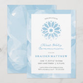 Eerste Heilige Communie Uitnodiging, Jongens Uitno Kaart (Voorkant / Achterkant)