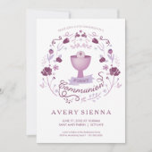 Eerste Heilige Communie Uitnodiging Meisje Uitnodi (Voorkant)