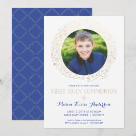 Eerste Heilige Communie Uitnodiging met Goud