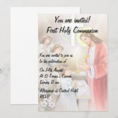 Eerste Heilige Communie, uitnodiging voor bevestig (Voorkant / Achterkant)