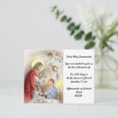 Eerste Heilige Communie Uitnodiging voor jongens (Staand voorkant)