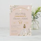 Eerste Heilige Communie Uitnodigingen Boho Chalice (Staand voorkant)