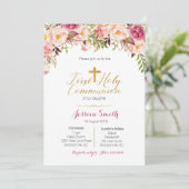 Eerste Heilige Communie Uitnodigingen Meisje (Staand voorkant)