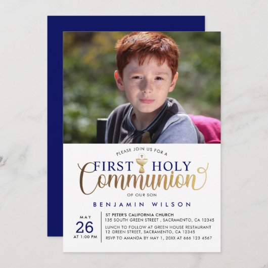 Eerste Heilige Communie van de marine en de gouden Kaart (Voorkant / Achterkant)