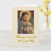 Eerste Heilige Communie - voor Gelukwensen - Kaart (Gele Bloem)