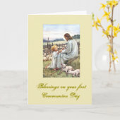 Eerste Heilige Communie - voor Gelukwensen - Kaart (Gele Bloem)