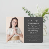 Eerste Heilige Communie voor haar | Moderne foto Kaart (Staand voorkant)