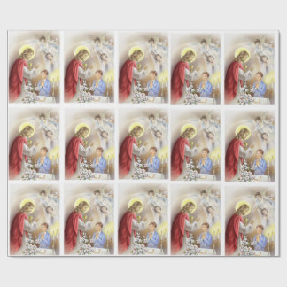 Eerste heilige communie voor het verpakken van jon cadeaupapier