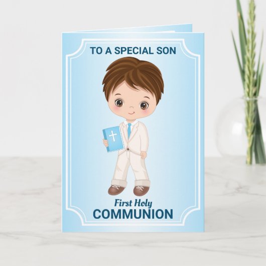 Eerste Heilige Communie voor Wenskaart van Little  Kaart (Voorkant)