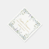 Eerste Heilige Communie Waterverf Bloemen Servet (Hoek)