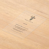 Eerste Heilige Communie waterverf Bloemenkruis Acryl Uitnodigingen (Laagn)