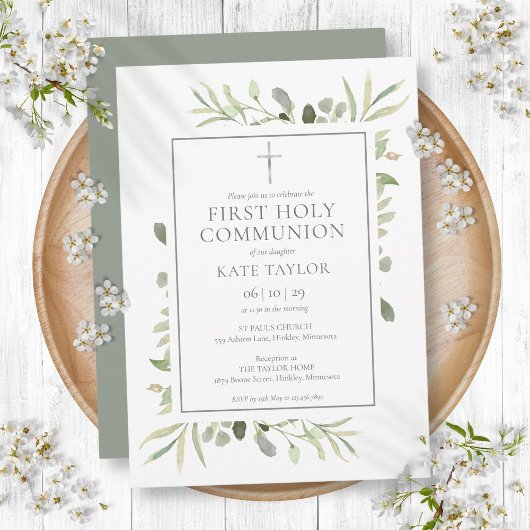 Eerste Heilige Communie Waterverf Groenery Kaart