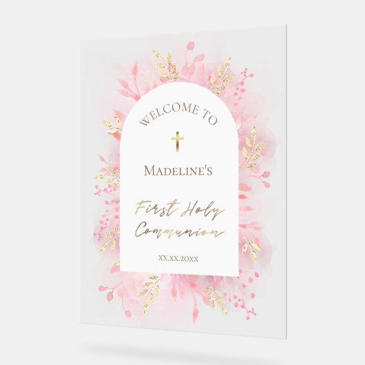 Eerste Heilige Communie welkom Acryl Bord (Hoek)