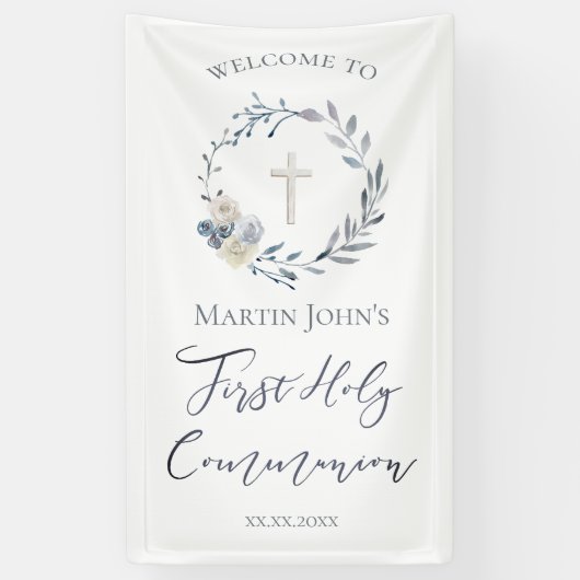 Eerste Heilige Communie welkom  Spandoek (Verticaal)