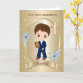 EERSTE HEILIGE COMMUNIE WENSKAART KAART (Gele Bloem)