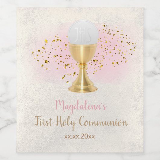 Eerste Heilige Communie Wijn Etiket (Enkel label)