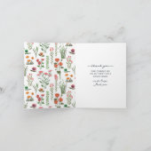 Eerste Heilige Communie wilde bloem Bedankkaart (Binnen)