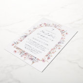 Eerste Heilige Communie wilde bloemen zilver Folie Uitnodiging (Gedraaid)