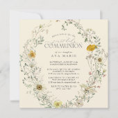 Eerste Heilige Communie Wildflower Zomer Herfst Kaart (Voorkant)