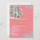 Eerste Heilige Communie Winter Woud Sneeuwvlok Fot Kaart (Voorkant)