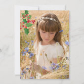 Eerste Heilige Communie Winter Woud Sneeuwvlok Fot Kaart (Achterkant)