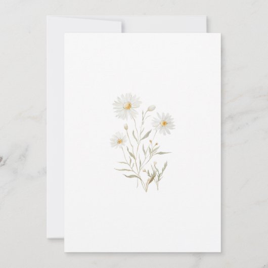 Eerste Heilige Communie Witte Daisy Bloemen Kaart (Achterkant)