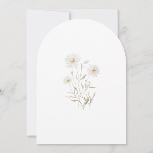 Eerste Heilige Communie Witte Daisy Bloemenboog Kaart (Achterkant)