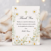 Eerste Heilige Communie Witte Daisy Bloemenkruis Bedankkaart