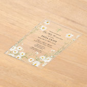 Eerste Heilige Communie Witte Madelief Bloemen Acryl Uitnodigingen (Laagn)