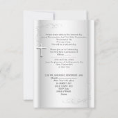 Eerste Heilige Communie Witte zilver Neutraal meis Kaart (Achterkant)