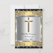 Eerste Heilige Communie Zilver Goud SML Jongen Mei Kaart (Voorkant)