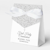 Eerste Heilige Communie Zilver Stardust Bedankdoosjes (Voorkant Zijde)