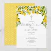 Eerste Heilige Communie Zilveren Kruis Citroen Gro Kaart (Voorkant / Achterkant)