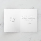 Eerste Heilige Communie Zilveren Kruis Dank u Bedankkaart (Binnen)