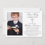 Eerste Heilige Communie Zilveren Lijst Foto Kaart (Voorkant)