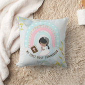 Eerste Heilige Communie zwart haar meisje aangepas Kussen (Deken)