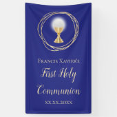 Eerste Heilige Communieblauwe banner (Verticaal)