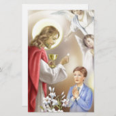 Eerste Heilige Communiejongen Briefpapier (Voorkant / Achterkant)